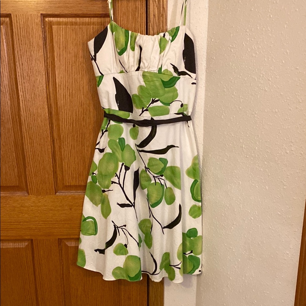 Green and White Floral Dress
